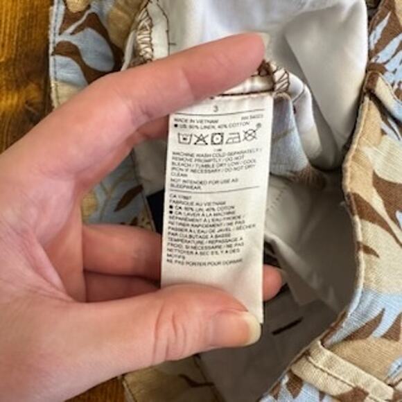 Janie and Jack Boys Shorts 3T Linen Cotton Floral Hawaiian Print Brown Blue NWT - Picture 10 of 11